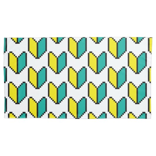 8ビットピクセル若葉/商心社マーク 枕カバー (正面左)