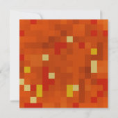 8ビットブロックオレンジ子供の誕生日パーティの招待状 セーブザデート (裏面)