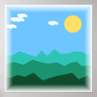 8ビットプラットフォーム風景 - ピクセルアートプリント ポスター