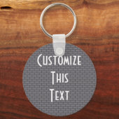 8ビットレトロレンガ、グレー キーホルダー (正面)