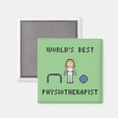 8ビットワールドの理学療法士のマ最高のグネット マグネット (正面/裏面)