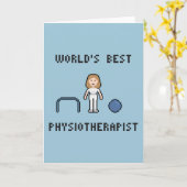 8ビットワールドの理学療法士の最高のあいさつきカード カード (黄色い花)
