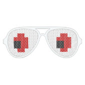 8ビット不気味赤い目 アビエーターサングラス (正面)