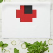 8ビット不気味赤い目 キッチンタオル (折り畳み)