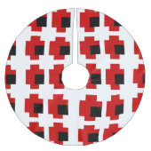 8ビット不気味赤い目 ブラッシュドポリエステルツリースカート (正面)