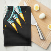 8ビット宇宙すし冒険 – レトロピクセルアート キッチンタオル (四つ折り)