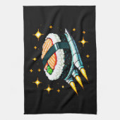 8ビット宇宙すし冒険 – レトロピクセルアート キッチンタオル (縦)