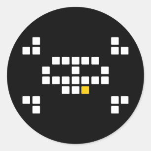 8ビット海賊ステッカー ラウンドシール