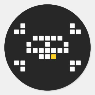 8ビット海賊ステッカー ラウンドシール