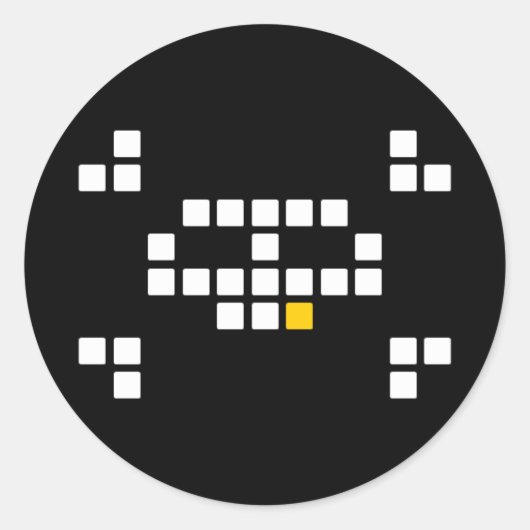 8ビット海賊ステッカー ラウンドシール (正面)