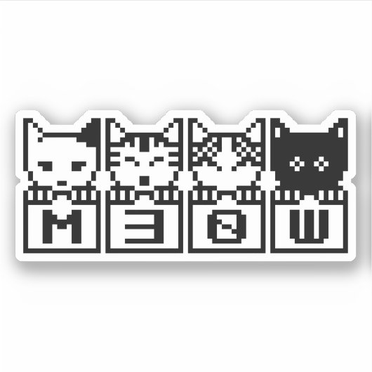 8ビット猫M30W シール (正面)