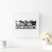 8ビット猫M30W スクエア壁時計 (ホーム)