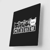 8ビット猫M30W スクエア壁時計 (傾斜)