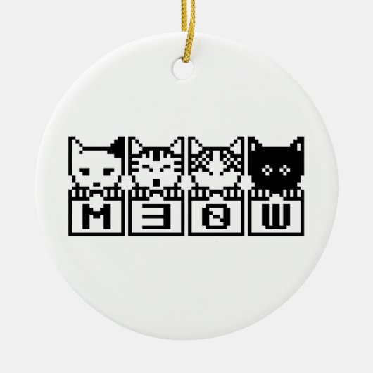 8ビット猫M30W セラミックオーナメント (正面)