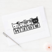 8ビット猫M30W 長方形シール (封筒)