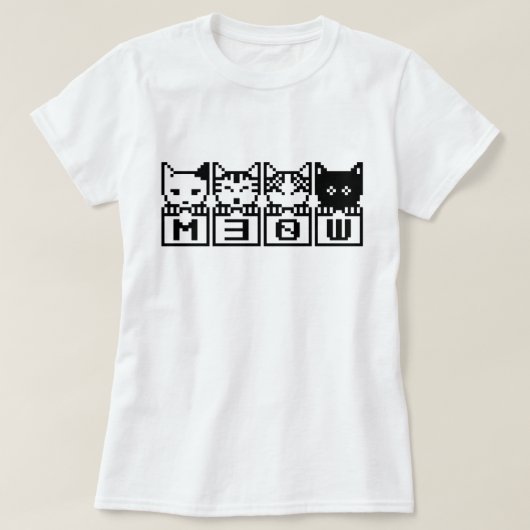 8ビット猫M30W Tシャツ (デザイン正面)