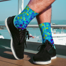 8ビット ピクセルパターン アブストラクト クールでオタクな青と赤