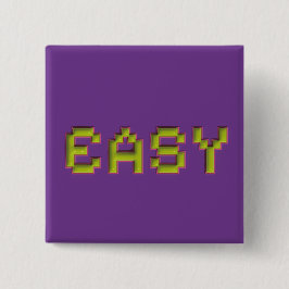 8ビットEASYスクエアピン - レトロパープルゲーミングアクセサリー 缶バッジ
