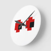 8ビッ不気味ト赤目 ラウンド壁時計 (傾斜)