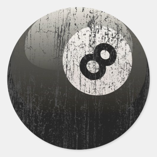 8ビリヤードのボール – 浸食および熟成 ラウンドシール (正面)