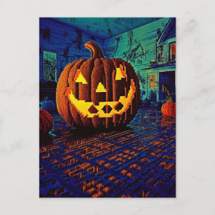 8ビ不気味ットハロウィーンのカボチャのちょうちん ポストカード