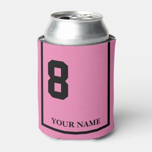 8ピンクと黒馬鞍ブランケットカスタム 缶クーラー (缶正面)
