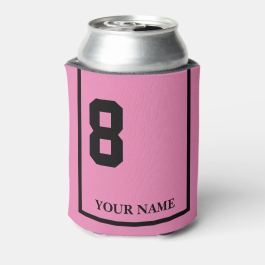 8ピンクと黒馬鞍ブランケットカスタム 缶クーラー (缶裏面)