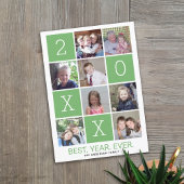 8フォトカラーブロック最高の年毎HNYグリーン シーズンカード