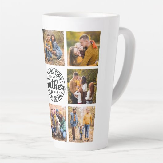 8フォトコラージュすべての行事ワールド最高のズ父 カフェラテマグ (右アングル)
