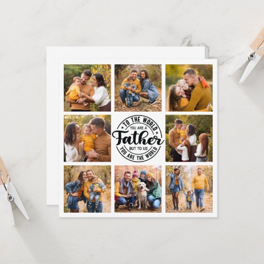 8フォトコラージュすべての行事ワールド最高のズ父 カード (正面/裏面インサイチュ)