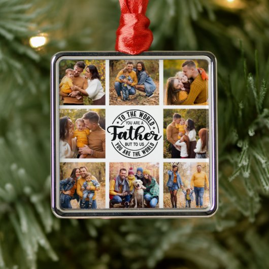 8フォトコラージュすべての行事ワールド最高のズ父 メタルオーナメント (ツリー)
