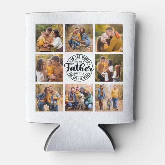 8フォトコラージュすべての行事ワールド最高のズ父 缶クーラー (正面)