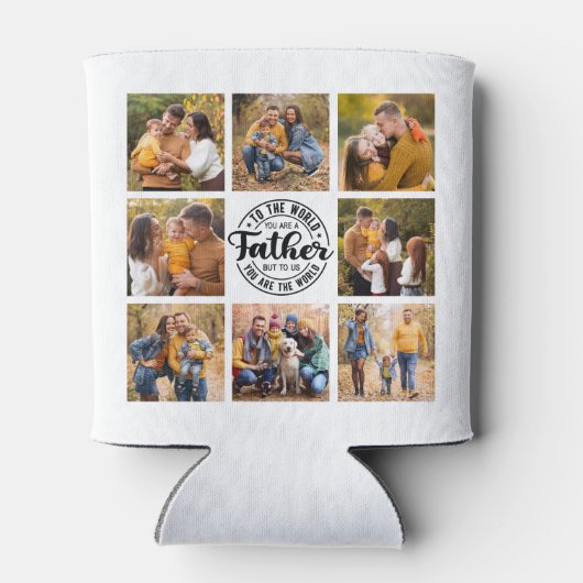 8フォトコラージュすべての行事ワールド最高のズ父 缶クーラー (裏面)