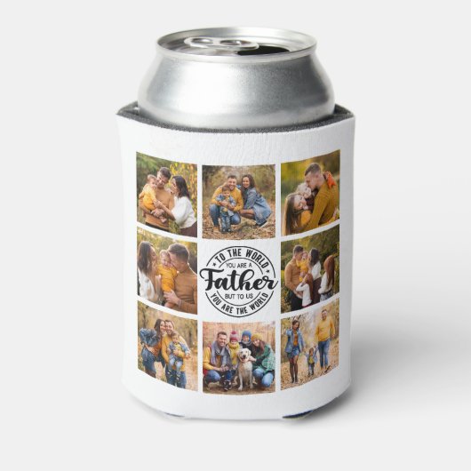 8フォトコラージュすべての行事ワールド最高のズ父 缶クーラー (缶裏面)