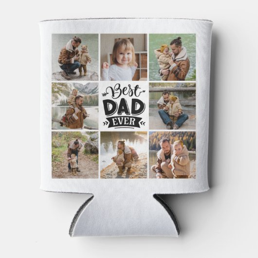 8フォトコラージュすべての行事最高のパパEver 缶クーラー (正面)