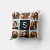8フォトコラージュと白黒モノグラム クッション (裏面)
