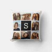 8フォトコラージュと白黒モノグラム クッション (正面)