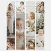 8フォトコラージュのテンプレート パーソナライズされた フリースブランケット (正面)