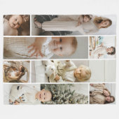 8フォトコラージュのテンプレート パーソナライズされた フリースブランケット (正面(横))