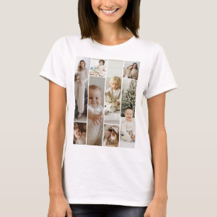 8フォトコラージュのテンプレート パーソナライズされた Tシャツ