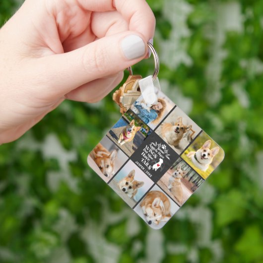 8フォトコラージュのペット犬の損失覚え キーホルダー (手)