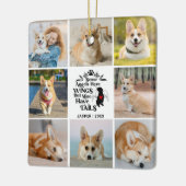 8フォトコラージュのペット犬の損失覚え セラミックオーナメント (左)