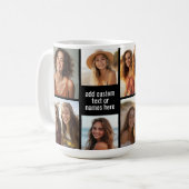 8フォトコラージュのミニマル – 白黒グリッド コーヒーマグカップ (正面左)