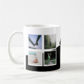 8フォトコラージュインスタモノグラムのグラムブラック コーヒーマグカップ (左)