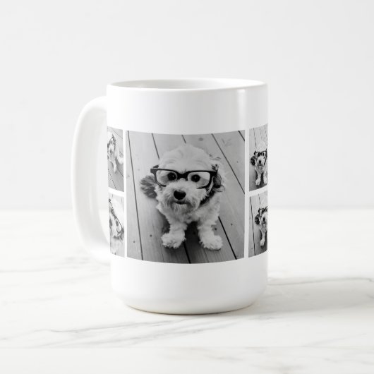 8フォトコラージュカスタムベリーモノグラム コーヒーマグカップ (正面左)