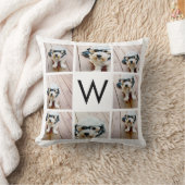 8フォトコラージュカスタムモノグラムモノクロ クッション (ブランケット)