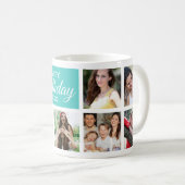 8フォトコラージュハッピーバースデー コーヒーマグカップ (正面右)