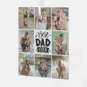 8フォトコラージュハッピーファーザー最高のズ・デイパパ ガラスオーナメント (正面左)