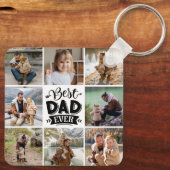 8フォトコラージュハッピーファーザー最高のズ・デイパパ キーホルダー (裏面)