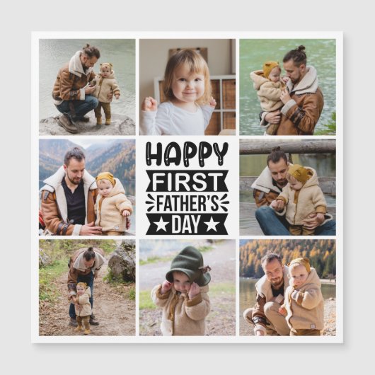 8フォトコラージュファーストファースト・ファーザー・デイ磁気カード (正面)